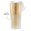 100 Gold Plastic Cups 14 Oz Gold Glitter with a Gold Rim - Premium Disposable Party Cups - Elegant and Classy Sturdy Cups - Weddings Birthdays Anniversaries and Other Social Events